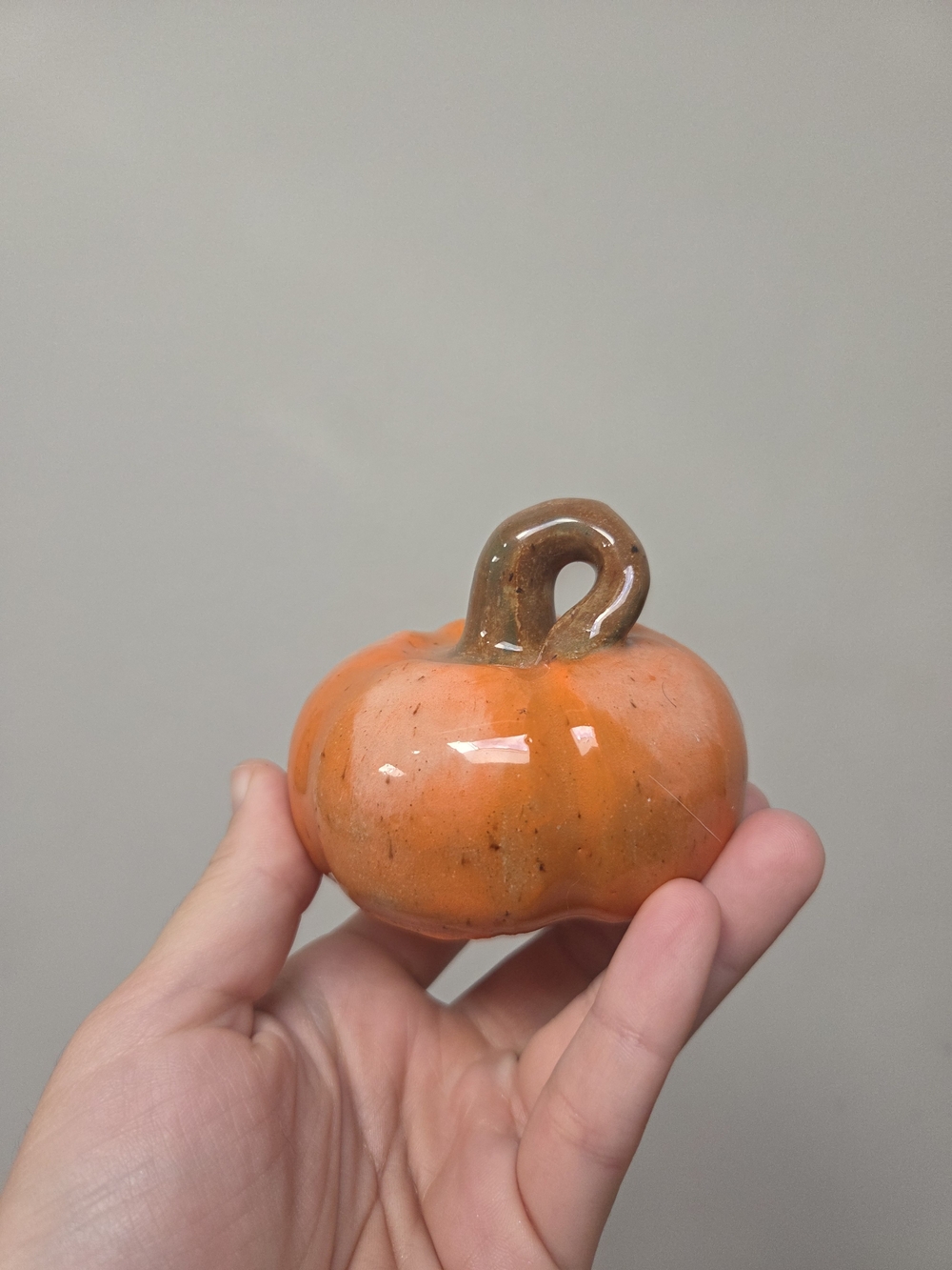 Orange Ceramic Pumpkin Decorative Accent - Home Art